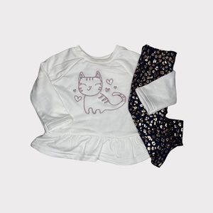 Penelope Mack 2 Piece Kitten Top Animal Print Bottom Outfit